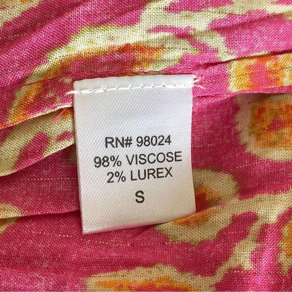 HOUSE OF HARLOW 1960 Dress Pink Floral Mini Balloon Sleeves Small Boho Chic - Picture 13 of 14